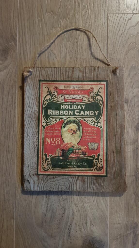 Magnolia - Country & Brocante - TARGHETTA HOLIDAY RIBBON CANDY 1 TARGHETTA HOLIDAY RIBBON CANDY