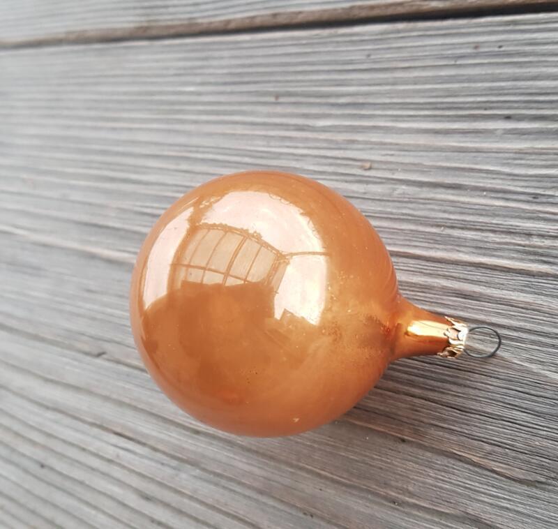 PALLINA DI NATALE IN VETRO VINTAGE ARANCIONE