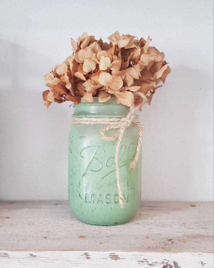Magnolia - Country & Brocante - VASO BALL MASON DECORATO A MANO 1 VASO BALL MASON DECORATO A MANO