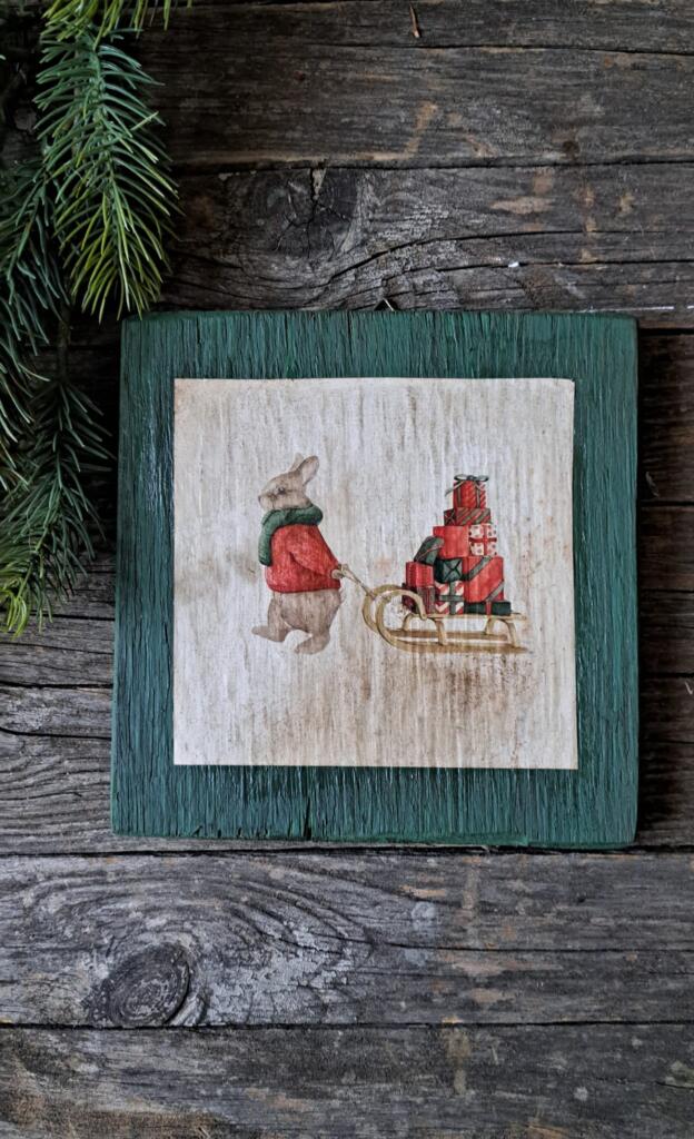 Magnolia - Country & Brocante - QUADRETTO NATALE SLITTA 1 QUADRETTO NATALE SLITTA