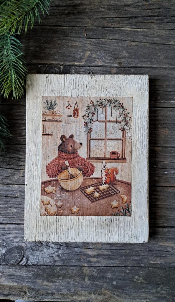 Magnolia - Country & Brocante - QUADRETTO NATALE ORSO 1 QUADRETTO NATALE ORSO
