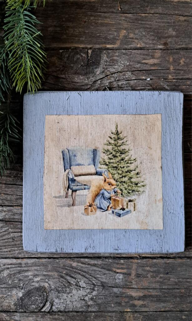 Magnolia - Country & Brocante - QUADRETTO NATALE AZZURRO 1 QUADRETTO NATALE AZZURRO