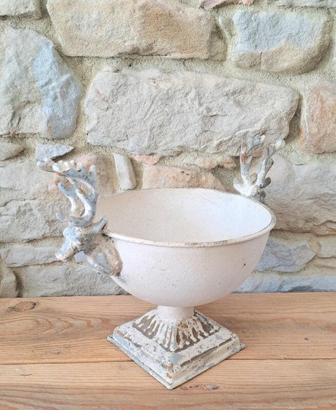 VASO IN METALLO A COPPA TESTE DI CERVO