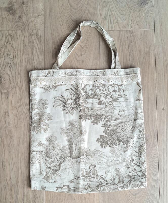 BORSA SHOPPER TOILE DE JOUY BEIGE