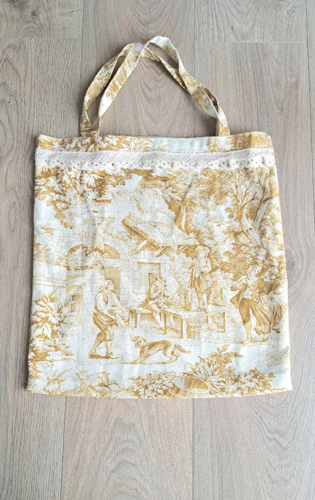 Magnolia - Country & Brocante - BORSA SHOPPER TOILE DE JOUY OCRA 1 BORSA SHOPPER TOILE DE JOUY OCRA