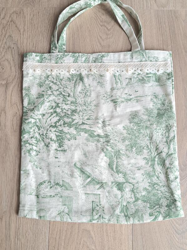 BORSA SHOPPER TOILE DE JOUY VERDE