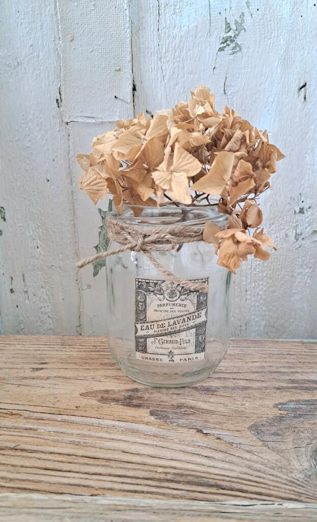 Magnolia - Country & Brocante - VASO IN VETRO DECORATO A MANO 1 VASO IN VETRO DECORATO A MANO