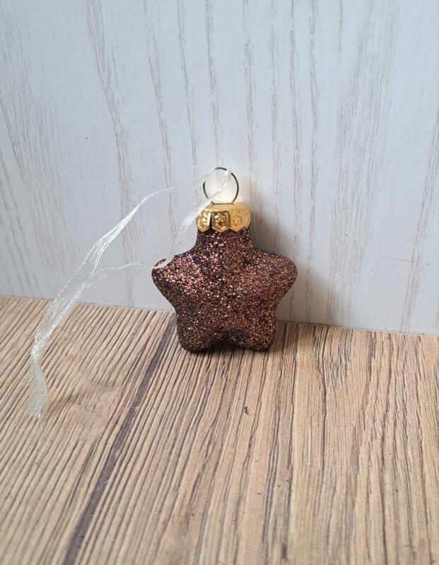 MINI STELLINA DI NATALE IN VETRO MARRONE