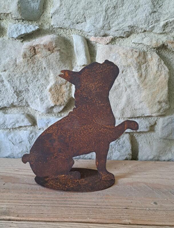 BULLDOG FRANCESE IN FERRO ARRUGINITO