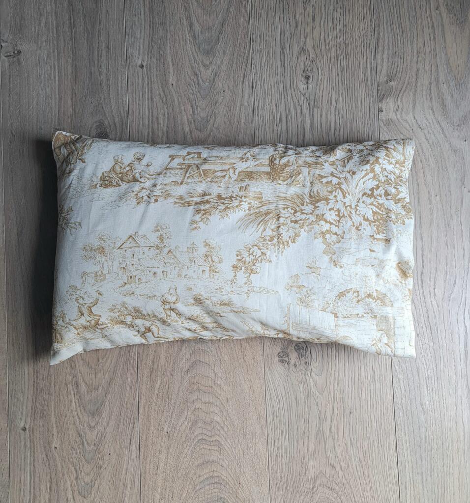 Magnolia - Country & Brocante - CUSCINO TOILE DE JOUY BEIGE RETTANGOLARE 1 CUSCINO TOILE DE JOUY BEIGE RETTANGOLARE