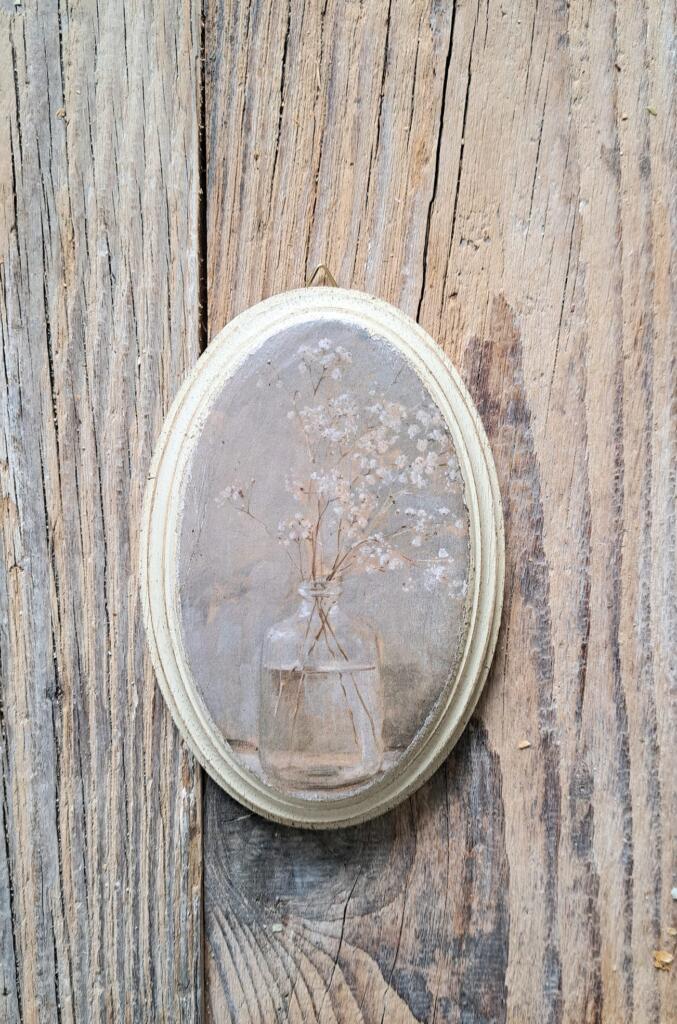 Magnolia - Country & Brocante - QUADRETTO OVALE IN LEGNO 1 QUADRETTO OVALE IN LEGNO