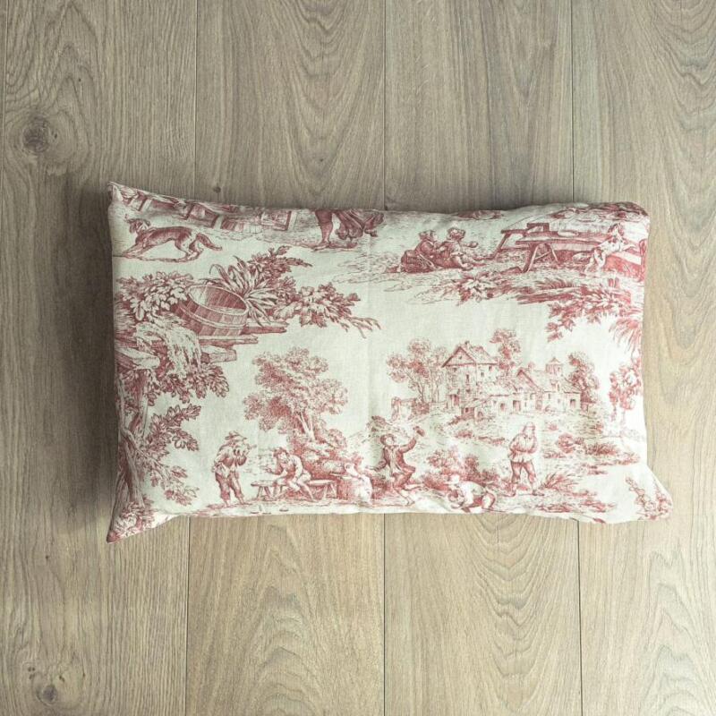CUSCINO TOILE DE JOUY ROSSO RETTANGOLARE