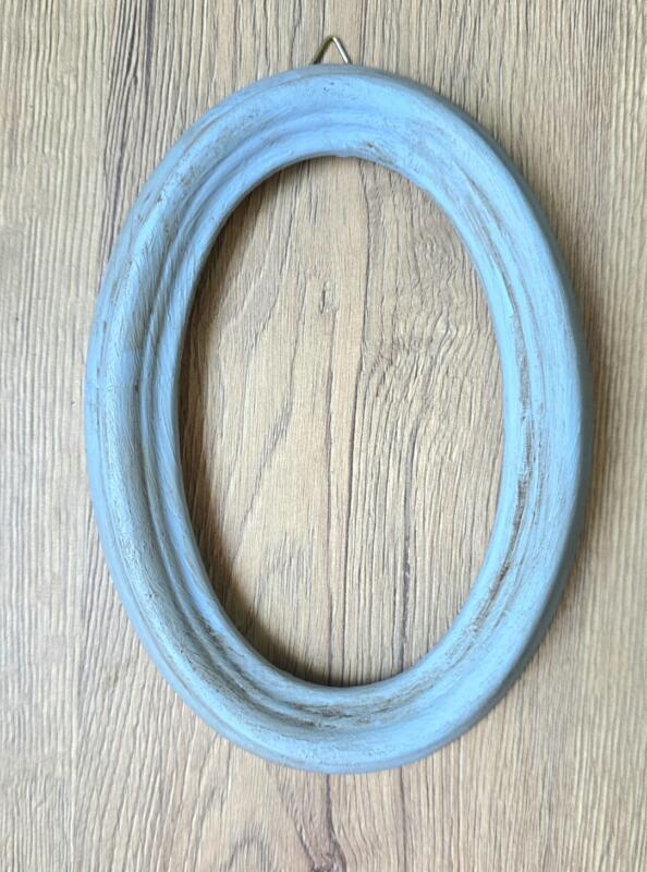 VECCHIA CORNICE OVALE AZZURRA